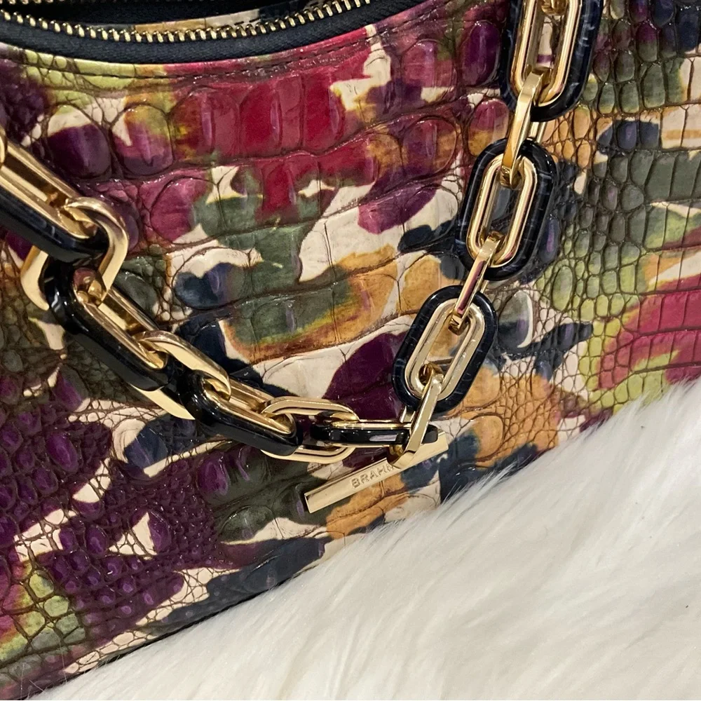 BRAHMIN Wildflower Melbourne - Leather Satchel/Shoulder purse. - Picture 5 of 6